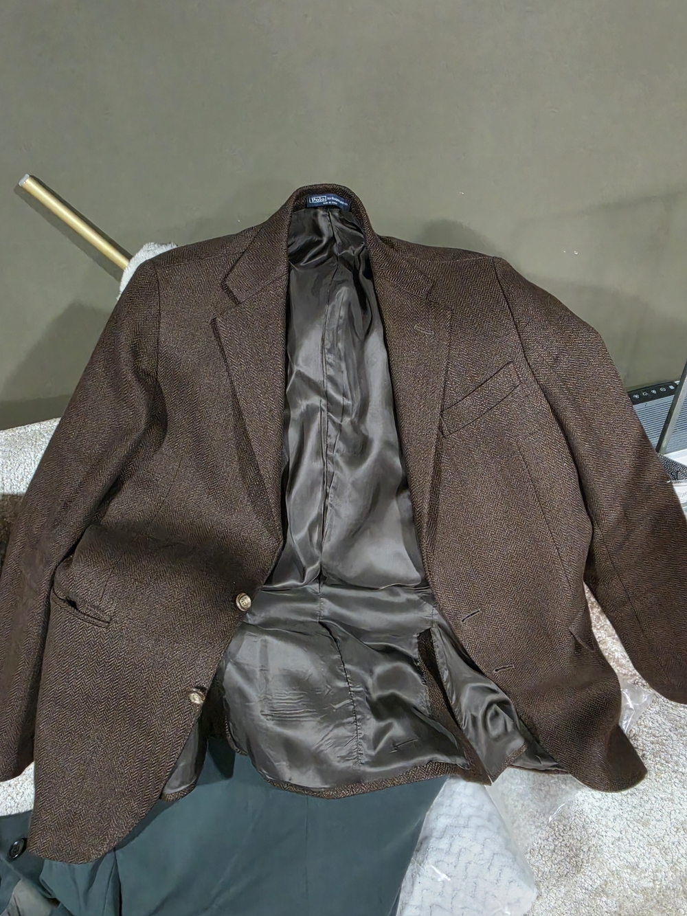 Polo by Ralph Lauren Brown Herringbone Sport Coat